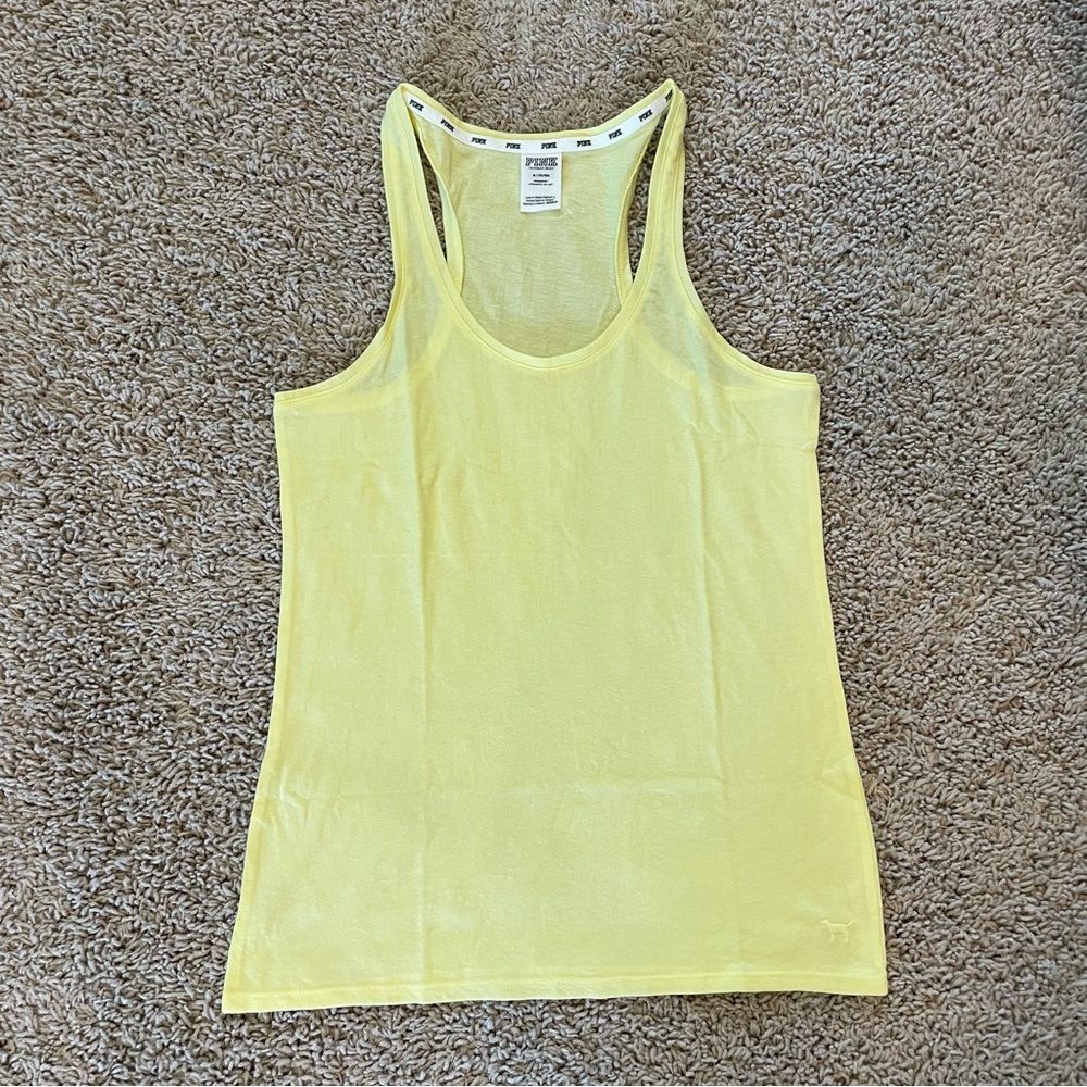 Victoria’s Secret PINK Light Yellow Sleepwear Tank Top Size Medium